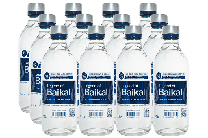 Глубинная байкальская вода Легенда Байкала, стекло 0.33 литра