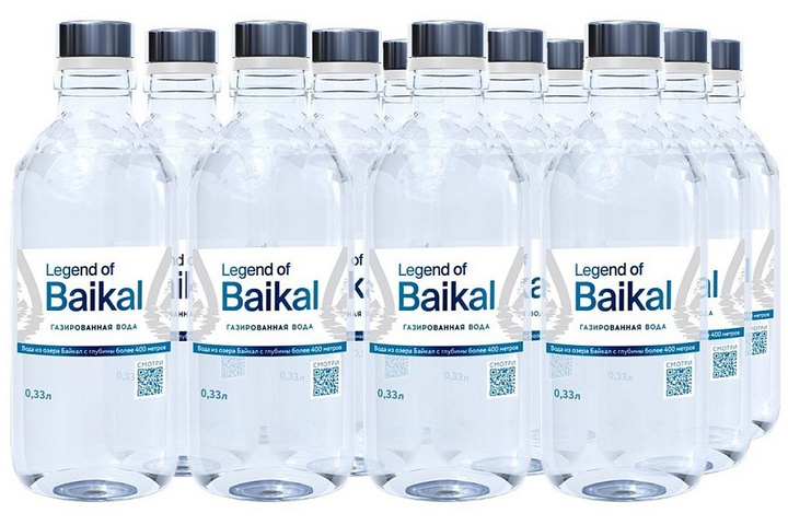 Глубинная байкальская вода Легенда Байкала газ., стекло 0.33 литра