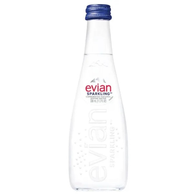 Вода Evian питьевая газированная, стекло 0.33 литра