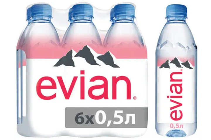 Вода Evian минеральная негазированная, пэт 0.5 литра