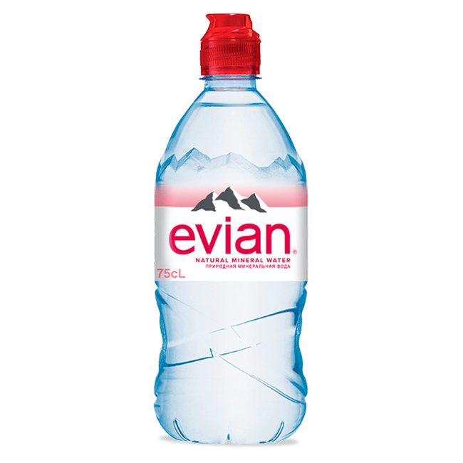 Вода Evian минеральная, негазированная, пэт 0.75 литра, спорт (12...