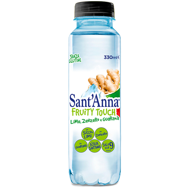 Вода Sant'Anna Fruity Touch со вкусом лайма, имбиря и гуараны негазированная, пэт 0.33 литра