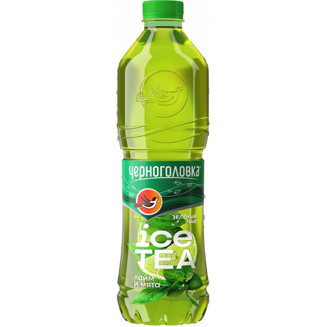 Холодный зеленый чай Черноголовка лайм-мята, ПЭТ 1.5 литра